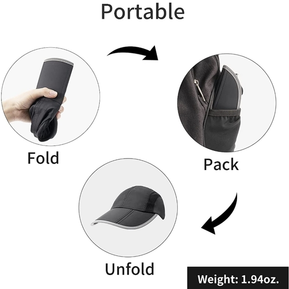 Foldable Running Hiking Hat UPF50+ Nylon - Picture 7 of 8